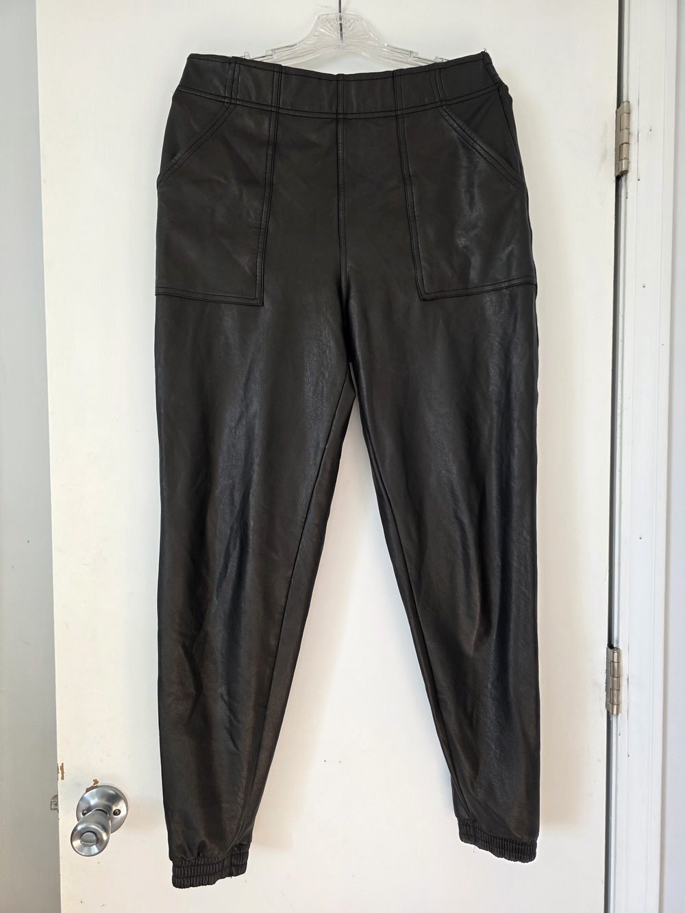 SPANX Black Faux Leather Pull-On Pants